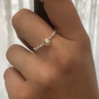 Ring Kugeln mit Perle BLICKWINKEL KARLSTADT am Finger getragen Ring Kugeln mit Perle BLICKWINKEL KARLSTADT am Finger getragen